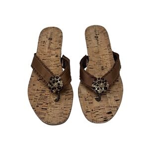 Lindsay Phillips Switchflops Womens Size 9 Brown Cork Flip Flop Sandals